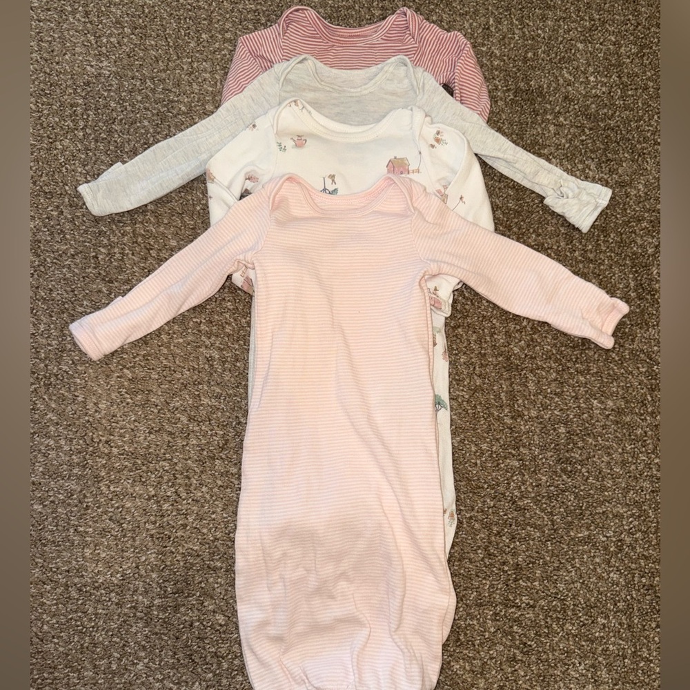 Set of Baby Sleep Gowns in Pink and Gray design